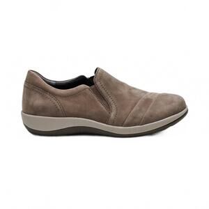 NEW AETREX women's helena arch support slip on shoes in warm grey